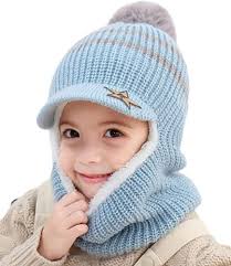 Visor Childs Beanie Hat Girls Visor Toddler Winter Hat With Ear Flaps Visor  Fleece
