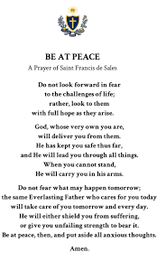 Salesianum School On Twitter Be At Peace A Prayer Of St Francis De Sales Sals Cfj