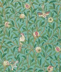 Bird Pomegranate By Morris Green Metallic Teal Wallpaper Wallpaper Direct Morris Wallpapers William Morris Wallpaper Teal Wallpaper