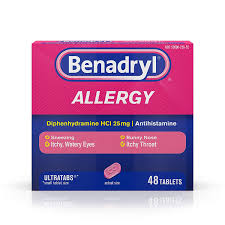 Benadryl Ultratabs Antihistamine Allergy Medicine Diphenhydramine Hcl Tablets 48 Ct