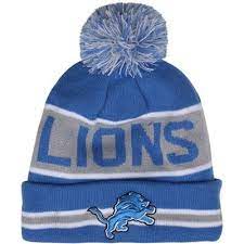 New Era Detroit Lions The Coach Cuffed Knit Beanie With Pom Light Blue Silver Detroit Lions Detroit Lions Clothes Detroit Lions Hat