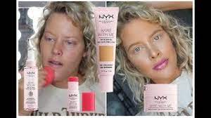 The nyx bare with me tinted skin veil retails for $16 cad for 27ml and is available at ulta , look fantastic and cultbeauty.co.uk. Nyx Bare With Me Line Review Wear Test Brittany Elizabeth Youtube