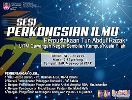Poster gunakan waktu luang untuk belajar. Sesi Perkongsian Ilmu Staf Ptar Read Uitm