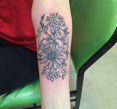 September Flowers Aster Morning Glory Forget Me Not Artist Jenniferlawes Birth Flower Tattoos Aster Flower Tattoos Flower Tattoo Shoulder
