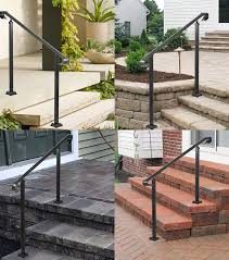 Ornate classic railings, modern wire railings, railings with custom iron casting, steel, or aluminum railings are all within the capabilities of our custom … Buy Vevor Handrails For Outdoor Steps Fit 2 Or 3 Steps Wrought Iron Handrail Outdoor Stair Railing Adjustable Front Porch Hand Rail Black Transitional Hand Railings For Concrete Steps Or Wooden Stairs