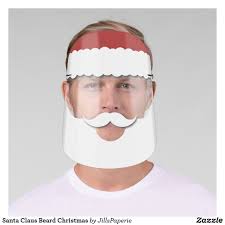 Santa Claus Beard Christmas Face Shield Zazzle Com In 2020 Face Shield Beard Face Mask
