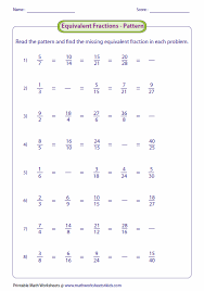 Equivalent Fraction Using Pattern Fractions Worksheets Fractions Equivalent Fractions