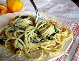 Recipe Spaghetti With Mascarpone Meyer Lemon Spinach And Hazelnuts Popular Pasta Recipes Recipes Savoury Food