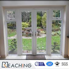 Upvc الأبواب الفرنسية أبواب ذات جودة عالية أمام أبواب خشبية عازلة للصوت