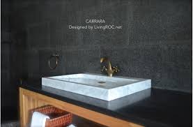 # b43 folding boat sink. 700mm White Marble Bathroom Trough Sink Carrara
