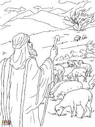 Coloring pages are a fun way for kids of all ages to develop creativity, focus, motor skills and color recognition. Moses Sees The Burning Bush From Distance Coloring Pages Netart