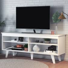 Wooden shelves accomplish much more than taking care of your storage space problems. Boahaus Austin Tv Stand White Tv Up To 55 Inches 4 Open Shelves Walmart Com Walmart Com