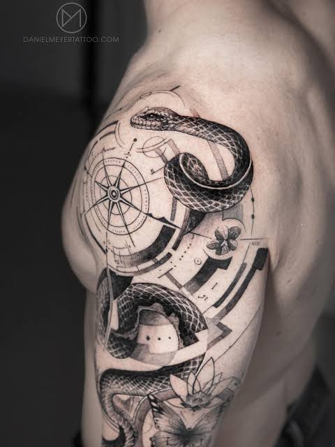 An upward flowing Arizona inspired desert piece for @andrew.dunk, reflecting presence, growth, and intention, with strength, geometric flow, and family subtly woven in. #arizonatattoo #arizonatattooartist #arizonatattooartists #arizonatattooer