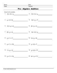 free algebra worksheets pdf downloads math zone for kids