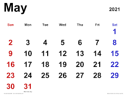 Check out our collection of vertical calendars. May 2021 Calendar Templates For Word Excel And Pdf