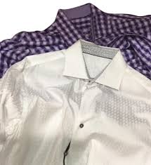 Bugatchi Purple White Mens Dress Shirts Classic Fit See Sizing Chart Button Down Top Size 14 L 30 Off Retail