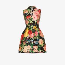 3,622 free images of floral pattern. Richard Quinn Qipao Floral Print Silk Mini Dress Browns