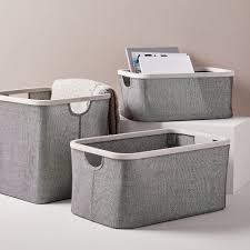13w x 19.7d x 21h. Bamboo Storage Baskets Gray