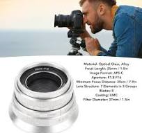 F1.8 25mm Wide Aperture Lens with 25mm Focal Distance, Minimum Focusing  Distance, F1.8 F16 Aperture, Durable, for M-Mount Cameras : Amazon.com.be:  ...