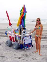 This versatile collapsible beach cart is also the perfect utility cart for use at home on any soft or hard surface. 49 Beach Carts Ideas Beach Cart Beach Beach Wagon