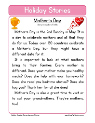 Reading Comprehension Worksheet Mother S Day Reading Comprehension Worksheets Holiday Reading Comprehension Reading Comprehension