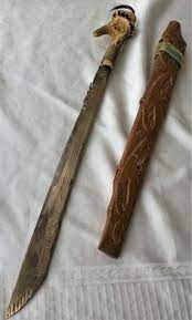 An old parang ilang from sarawak formerly owned by the ibans of sarawak with deer horn hilt and carved wooden cover. 8 Parang Ilang Ideas Parang Blunt Object Ilang