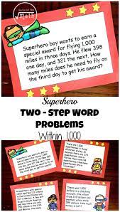 12 Free Superhero Two Step Word Problems Worksheets Or Task Cards Word Problem Worksheets Math Word Problems Word Problems