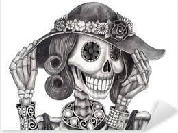 Dessin tete de mort femme. Couverture En Molleton Crane Art Jour De La Mort Art Design Femmes Crane Mode Et Bijoux Modele Action Smiley Visage Jour De La Mort Festival Crayon A Main Dessin Sur Papier Pixers