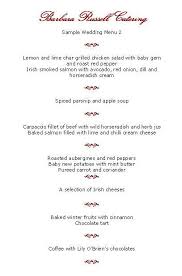 Sample Wedding Menus Barbara Russell Catering Weddings Anniversaries Retirement Confirmations Birth Wedding Menu Parsnip And Apple Soup Grilled Chicken Salad