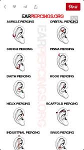 Placement In 2019 Piercings Different Ear Piercings Ear