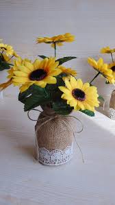Sunflower Table Decor Wedding Centerpiece Wedding Table Etsy Burlap Table Decorations Sunflower Decor Table Decorations