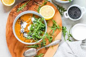 Vegan Carrot Ginger Soup with Red Lentils - Hey Nutrition Lady