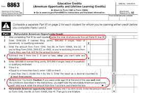 They will have to crunch the numbers and show their work! Form 8863 Instructions Information On The Education Credit Form