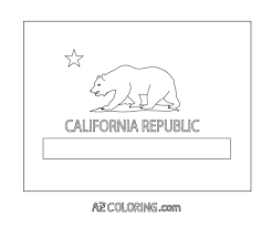 The state bird is the california quail. California State Flag Coloring Page Coloring Home