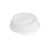 White plastic lid for coffee cup paper 8, 12 and 16 oz