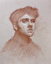 Another sketch making use of the Zorn Palette, with the addition of a  simulated Burnt Umber for the initial drawing and scrub-in (could be called  a Grisaille), which adds warmth and transparency