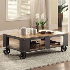this one of a kind coffee table is the unique piece your living room has been craving 1 shelf give table basse table basse industrielle table basse avec roues