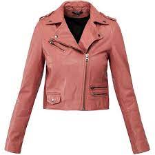Muubaa Cranberry Columba Cropped Biker Jacket 220 Liked On Polyvore Featuring Outerwear Cropped Leather Jacket Cropped Biker Jacket Red Jacket Leather