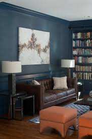Blue Panelled Walls And Bookcases Again Blue Living Room Brown And Blue Living Room Brown Living Room