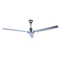 Inspired by industrial vintage style with contemporary updates, the highpointe led ceiling fan is designed to make a statement in any home. 56 In Indoor Chrome Industrial Fan With 3 Metal Blades And 4 Speed Wall Control Cp56ch The Home Depot