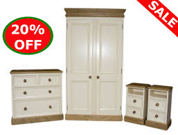 The look of wood furniture is classic and timeless. Solid Wood Interiors Solid Pine Bedroom Furniture Set Waxed And Cream Painted