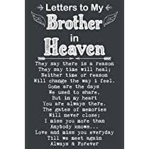 Letters To My Brother In Heaven Grief Quote Journal Grieving The Loss Of Your Brother Grief Journal The Loss Of Brother Journal The Gift Of Grief Grieving Journal 120 Lined Pages