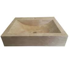 Large black granite stone zen vessel sink $714.00 $549.00 sku: Tashmart Rectangular Natural Stone Vessel Sink In Beige Tm101 Lt The Home Depot