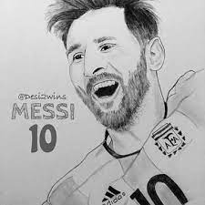 Dat hij één van de beste voetballers aller tijden is, zuigen we niet in 2017 tekende messi zijn meest recente contract, voor vier jaar, bij zijn vertrouwde club barcelona. Resultado De Imagem Para Messi Face Sketch Football