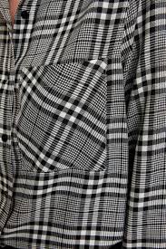 Striped print quarter button tee. Defacto Women Black And White Flower Square Patterned Pocket Long Sleeve Shirt S1033az20au 12 500 Id