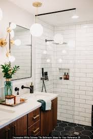 Here is more for you to consider when choosing. 20 Impressive White Subway Tile Bathroom Ideas For Your Reference Kitchen Backsplash Tile Designs Modern Bathroom Design White Subway Tile Bathroom