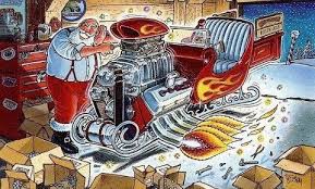 Santa S Hot Rod Sleigh Cool Car Drawings Automotive Art Hot Rod Christmas Cards