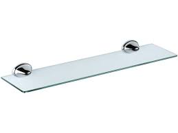 We have metal or glass shelves in a variety of sizes and styles. 900 Glass Bathroom Shelf With Chrome Brackets 01000033