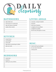 Cleaning List Sada Margarethaydon Com