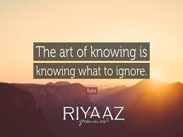 The Art Of Knowing Is Knowing What To Ignore Rumi Devotion Rumi Rumi Ignore Highway Signs